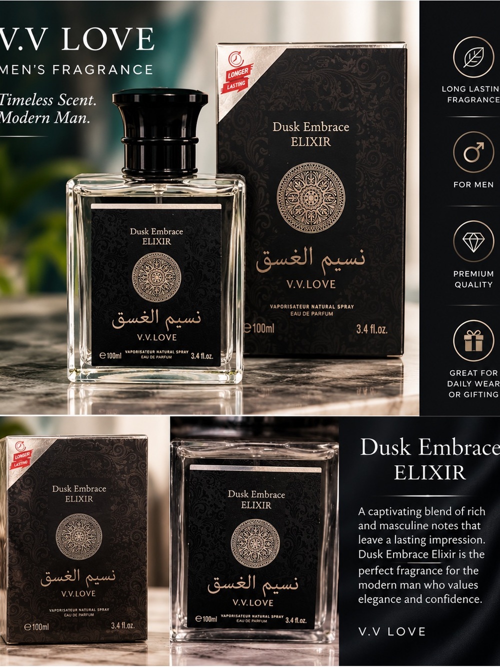 V.V. Love Dusk Embrace Elixir for Men - Black